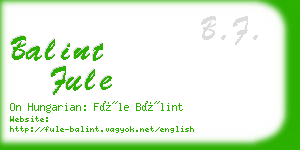 balint fule business card